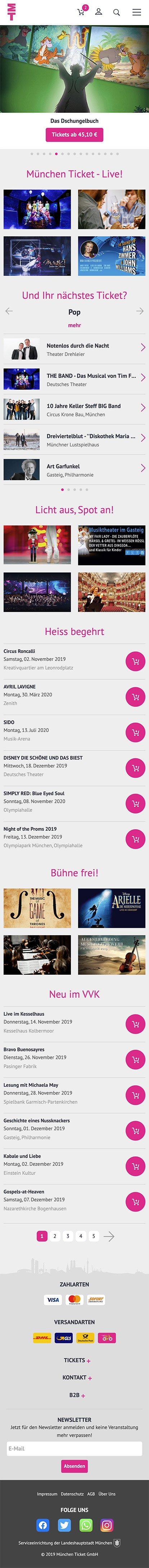 München Ticket | muenchenticket.de | 2019 (Phone Full Scroll) © echonet communication